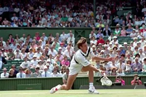 Images Dated 3rd July 1991: Wimbledon Tennis. Stefan Edberg v. Michael Stich. July 1991 91-4275-110