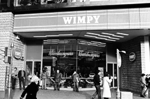 Wimpy restaurant, London's West End. 11th January 1981 Wimpy restaurant, London's West End. 11th January 1981