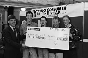 Images Dated 17th January 1990: These winners of the Kirklees Young Consumer of the Year quiz at Huddersfield Town Hall