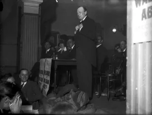 Winston Churchill addressing a meeting February 1924 in the Town Hall in Waltham Winston Churchill addressing a meeting February 1924 in the Town Hall in Waltham