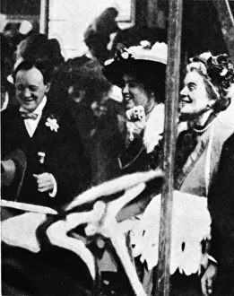 Winston Churchill and Clementine Hozier Wedding 12th September 1908 Leaving for Winston Churchill and Clementine Hozier Wedding 12th September 1908 Leaving for