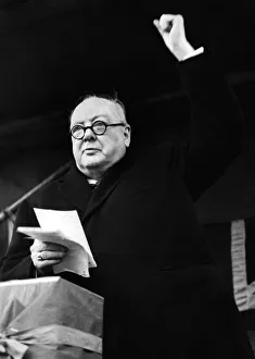 Winston Churchill pictured during his election tour of Biggleswade where he addressed a Winston Churchill pictured during his election tour of Biggleswade where he addressed a