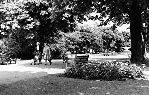 Two women and a child walking through Albert Park in Middlesbrough. 26th June 1979 Two women and a child walking through Albert Park in Middlesbrough. 26th June 1979