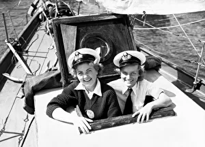 Women sailors on the sailing ship Creole at Dartmouth. 3rd July 1956 Women sailors on the sailing ship Creole at Dartmouth. 3rd July 1956