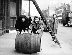 Women at War Marriage September 1945 Jack Wilson and his fiance walk under a ladder Women at War Marriage September 1945 Jack Wilson and his fiance walk under a ladder