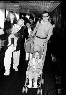 Images Dated 5th July 1989: Woody Allen Actor and Film Producer at London Airport with his family dbase