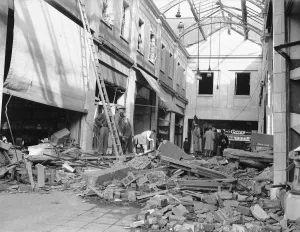 Workers seen here clearing up in Coventry following the air raid of Saturday 12th October Workers seen here clearing up in Coventry following the air raid of Saturday 12th October
