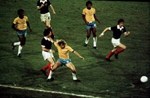 Images Dated 18th June 1974: World Cup 1974 Scotland Brazil Morgan grabbed round neck