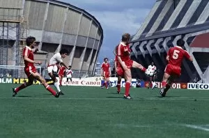 Images Dated 22nd June 1982: World Cup 1982 Peru 1 Poland 5 A Peruvian player has a strike