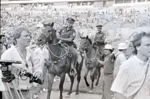 World Cup 1986 Group F England 3 Poland 0 Mounted Police being directed World Cup 1986 Group F England 3 Poland 0 Mounted Police being directed