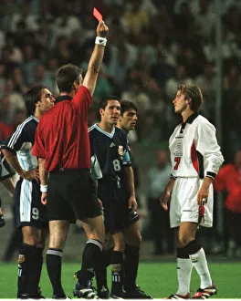World Cup 1998 Last 16 England 2 Argentina 2 David Beckham is World Cup 1998 Last 16 England 2 Argentina 2 David Beckham is