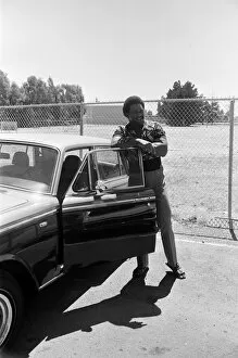 Images Dated 12th August 1973: World heavyweight champion George Foreman pictured outside Hayward Boys Club