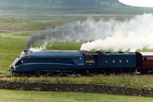 World steam speed record holder, Gresley A4 class No. 4468 Mallard is going well along World steam speed record holder, Gresley A4 class No. 4468 Mallard is going well along