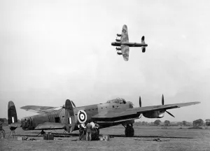 The world's largest and fastest bomber - the Avro Lancaster - carrying eight tons of The world's largest and fastest bomber - the Avro Lancaster - carrying eight tons of