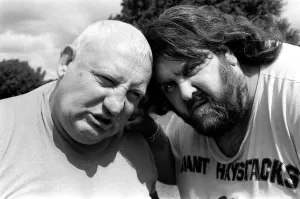 Wrestler Shirley Crabtree alias Big Daddy with fellow British wrestler Martin Ruane Wrestler Shirley Crabtree alias Big Daddy with fellow British wrestler Martin Ruane