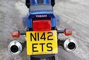 Images Dated 11th August 1998: Yamaha TRX motorbike August 1998 Blue exhaust tailpipes number plate N142 ETS