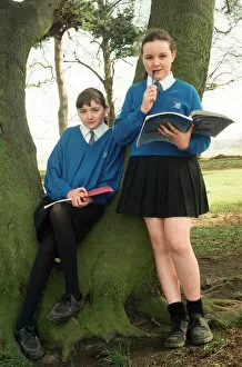Images Dated 9th March 1995: Year 7 poets - Rebecca Malley (left) received 1st prize