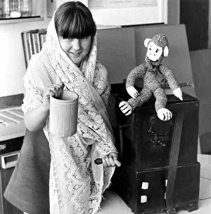 Ten year old Rhonda Edwards of South Beach County Primary School with an old Italian Ten year old Rhonda Edwards of South Beach County Primary School with an old Italian
