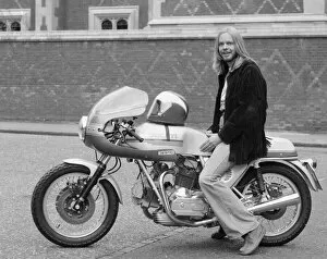 Images Dated 26th October 1976: Yes keyboard player Rick Wakeman seen here riding a Ducati motorcycle