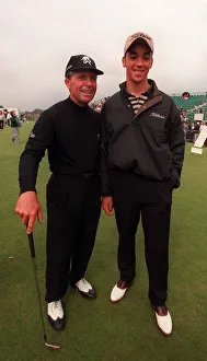The young and the old 16 year old qualifier Zane Scotland with veteran Gary Player The young and the old 16 year old qualifier Zane Scotland with veteran Gary Player