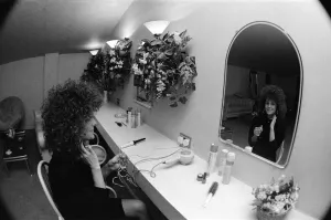 A young woman in the toilets at The Mall nightclub in Stockton. 15th December 1988 A young woman in the toilets at The Mall nightclub in Stockton. 15th December 1988