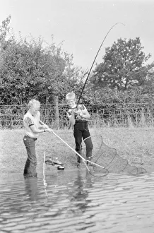 Youngsters Danny Woodhouse and Ian Mannering seen here fishing Youngsters Danny Woodhouse and Ian Mannering seen here fishing
