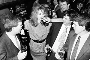 Yuppies Drinking pints of beer at a pub. January 1986 Yuppies Drinking pints of beer at a pub. January 1986