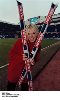 Zoe Ball TV presenter with the Daily Mirror Soccer Sausage Zoe Ball TV presenter with the Daily Mirror Soccer Sausage