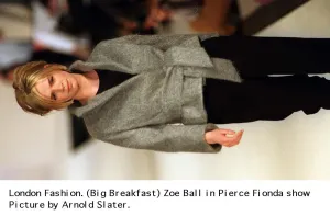 Zoe Ball Tv Presenter models in Pierce Fionda show London Fashion Week Zoe Ball Tv Presenter models in Pierce Fionda show London Fashion Week