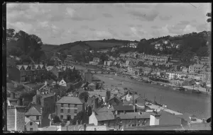 Looe Print: Upstream View from Downs View Bay Tree Pension