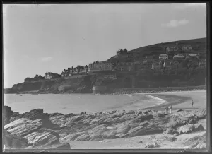 South West England Landmarks Prints: Hannafore, from East Looe Beach