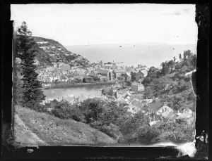East Looe with the market gardens on the hill East Looe with the market gardens on the hill
