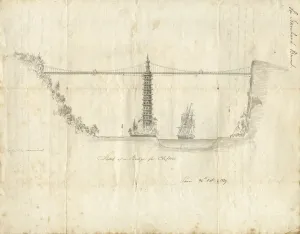 Print of Clifton Suspension Bridge, 1829 Pagoda Design
