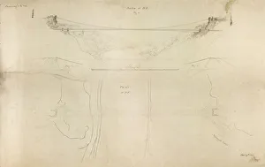 Isambard Kingdom Brunel Prints: Clifton Suspension Bridge competition drawing 3, by Isambard Kingdom Brunel