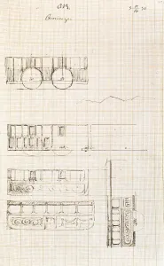 Isambard Kingdom Brunel 1836 Sketchbook Print: GWR Carriage Illustration