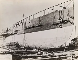 Launch of the SS Great Eastern Print, Black and White Photograph