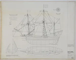 All Image Prints: Mayflower Ship Print: Detailed Plans and Drawings