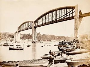 Photograph of the Royal Albert Bridge, c1870 Photograph of the Royal Albert Bridge, c1870