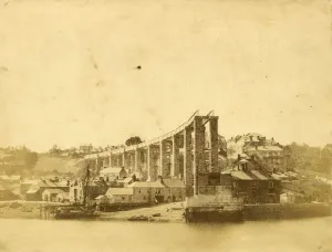 Photograph of the Royal Albert Bridge at Saltash, c1855 Photograph of the Royal Albert Bridge at Saltash, c1855