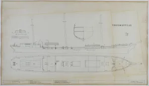 Thermopylae Clipper Ship Print, General Arrangement and Details