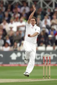 Ryan Sidebottom Print - England and Nottinghamshire Cricket at Trent Bridge