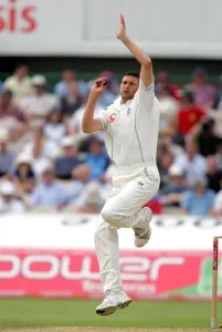 Steve Harmison Print, England Cricket at Old Trafford