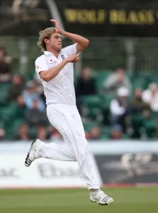Print of Stuart Broad in cricket action
