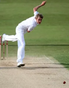 Print of Stuart Broad in cricket action