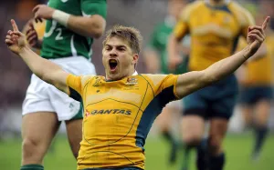 Drew Mitchell Celebrates Scoring Opening Try Drew Mitchell Celebrates Scoring Opening Try