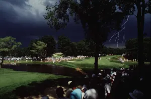 Lightning Strikes Print of Brookline Golf Course