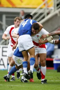England National Rugby Team Prints: David Lemi & Nick Easter