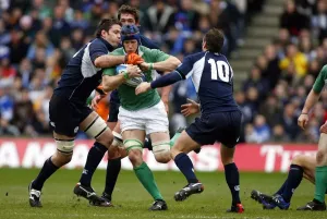 Ireland V Scotland Rugby Prints: Simon Easterby & Scott Murphy