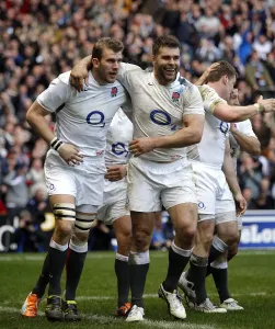 England V Scotland Rugby Prints: Tom Croft & Nick Easter