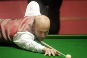 Andy Hicks in action, Print of a Snooker Player